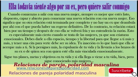 Ella todavía siente algo por su ex, pero quiere salir conmigo (No la persigas)