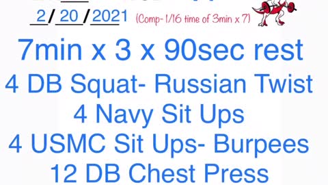 WOD 2/20/2021 Tuff Luv CrossFit