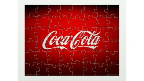 Puzzle. Coca Cola brand logo.