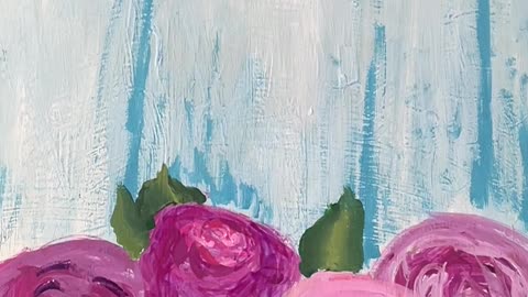 Drippy Pink and Purple Florals | Acrylic Painting | 30 seconds of Art