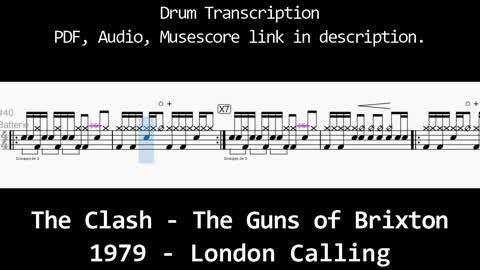The Clash - The Guns of Brixton - Drum Transcription