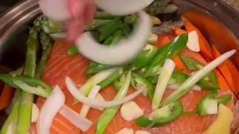 How to make a Salmon with carrots and caramelized onions divine🐟🥕🧅