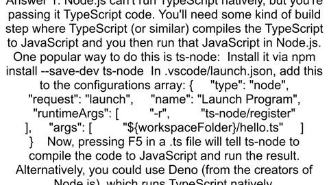 Hello world typescript code gets syntaxError Unexpected token 3939 when debugging