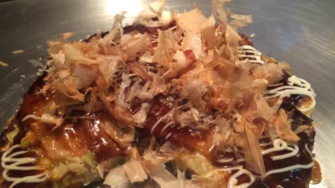 Dancing okonomiyaki Japanese food