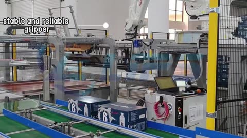 Robot palletizer for cartons with roller type gripper #packaging#palletizer#robotpalletizer#foryou