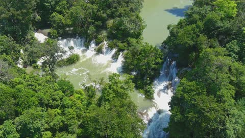 Waterfall Palenque Mexico - Aerial footage