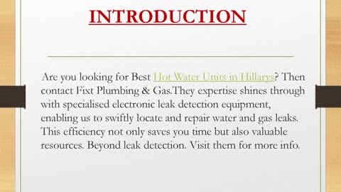 Hot Water Units in Hillarys