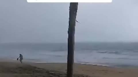 Lightning strikes two people on a Mexico beach