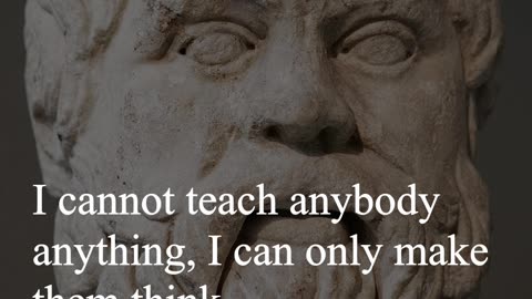 Socrates Quote - I cannot teach anybody anything, I can only make them think...