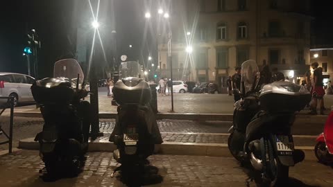 motorcycle parked in piazza San Callisto
