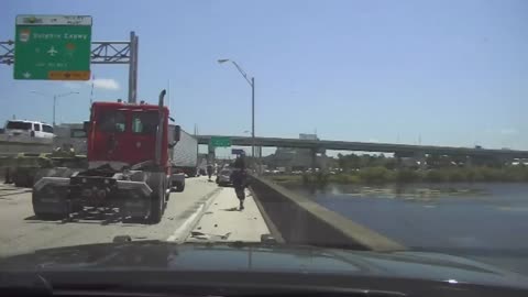 Woman Jumps Off Bridge Trying to Escape Police.