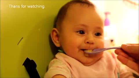 Baby eating first time | funny baby eating video