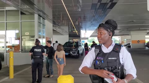 Ignorant Toronto Mall cop walk of shame. WANTS PHOTOGRAPHER TRESPASSED.