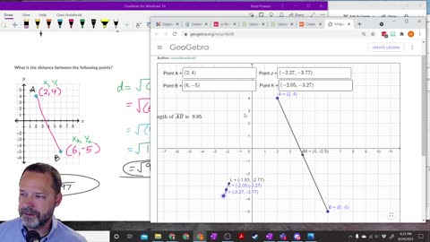 Geometry Section 1-3 - Distance formula with examples