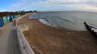 Pretend drone shot using a selfie stick. With the GoPro. At the beach