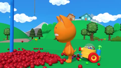 Learn numbers with a balls game - Meow Meow Kote Kitty cartoons for Kids