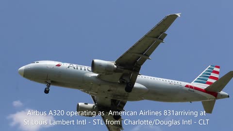 American Airlines A320 arriving at St Louis Lambert Intl - STL
