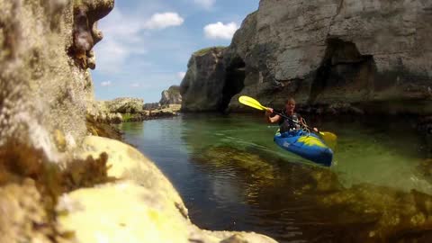 Mark Clark Portrush Kayaking around Kinbane Head & White Rocks 2016.