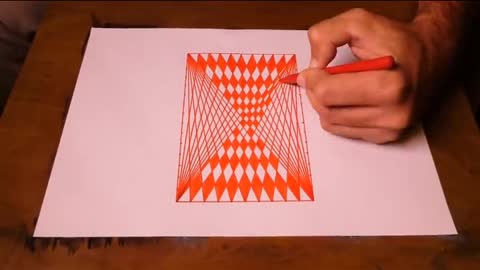 How TO Draw 3D-4D Geometric Rectangle Art