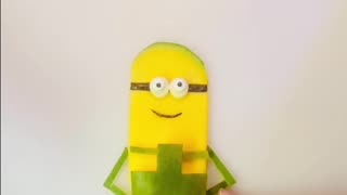 Easy fruit Art and craft/ make a simple fruit decoration with mango 🥭 / minion