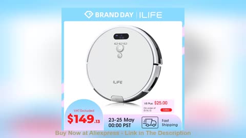 ☄️ ILIFE V8 Plus Robot Vacuum Cleaner Wet Mop Navigation Planned Cleaning Large Dustbin Water Tank