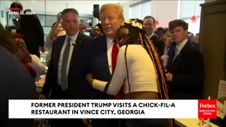 Trump Shows Up At Chik-Fil-A In Georgia And Speaks To Workers And People Eating