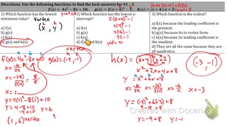 Quadratics in Standard form