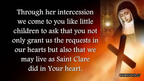 ST. CLARE NOVENA : Day 3 | Patron of Eye Disease, Television, etc.