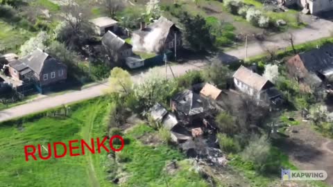 Drone footage of Mortars strikes on Novoselivka village