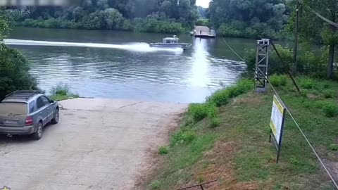 Safety wire stopping runaway boat.