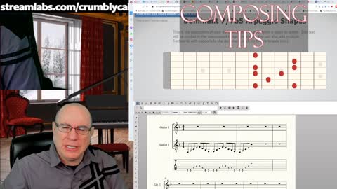 Composing for Classical Guitar Daily Tips: Dominant 7/7b5 Arpeggio Shapes