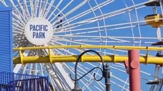 The Santa Monica Pier has been evacuated after a man claiming to have bomb climbed onto Ferris wheel