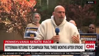 Fetterman Returns to Campaign Trail with an Incoherent Speech