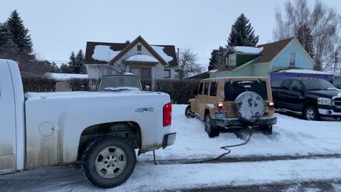 Jeep Stuck in Montana Snow