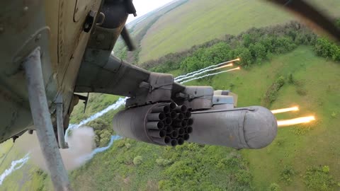 The crew of a Russia Ka-52M VKS helicopter attacked units of the Ukrainian Armed Forces