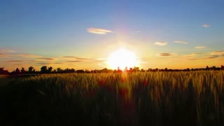 Drone captured peaceful footage of sunset