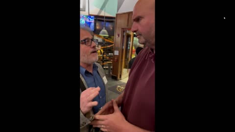 John Fetterman Thug Removes Fetterman Supporter Who asks Fetterman about Cease Fire