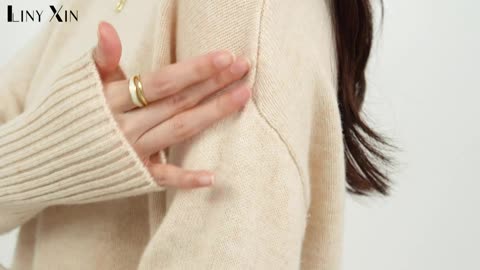 Women's Mock Neck 100% Merino Wool 2023 Fall Winter Pullover Long Sleeve Knit Long Sweater