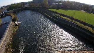 Drone footage of River Corrib and Salmon Weir