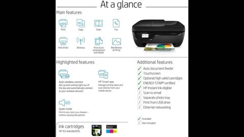 Review: HP OfficeJet 3830 All-in-One Wireless Printer, HP Instant Ink, Works with Alexa (K7V40A...