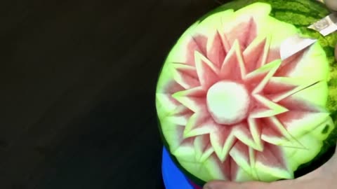 #57 Simple flower on watermelon / Prosty kwiat rzeźbiony w arbuzie