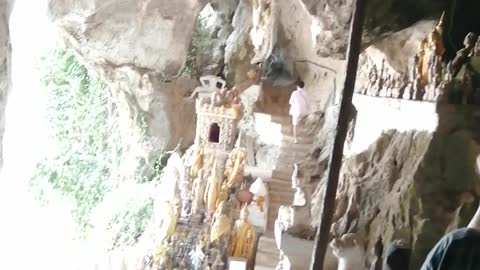 Budda Cave Cambodia Thailand on the river