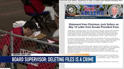 Maricopa County Board Supervisor Admits Deleting Files Off Election Server "Is A Crime"