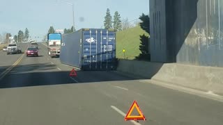 Truck Driver Loses His Load