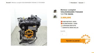 AEPSPIECES.COM - Moteur complet VOLKSWAGEN TIGUAN 1.5 TSI DADA