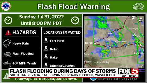 Images of flash flooding captured near Death Valley National Park