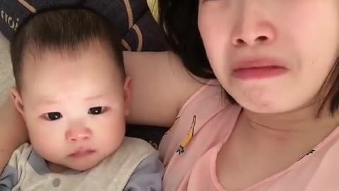 After trying a few times, this cute and adorable baby cried as soon as he listened to this music.