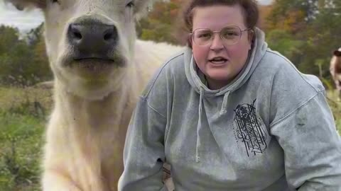 Funny video cattle women