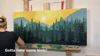 Time Lapse Speed Painting Contemporary Tree Forest Landscape Art / Amy Giacomelli
