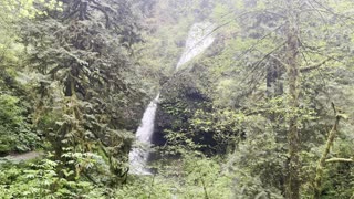 Approach & First Glimpse of Upper Latourell Falls – Columbia River Gorge – Oregon – 4K